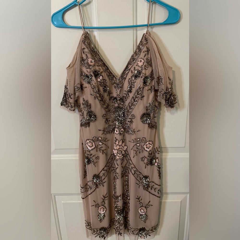 Aidan Mattox beaded cocktail mini dress